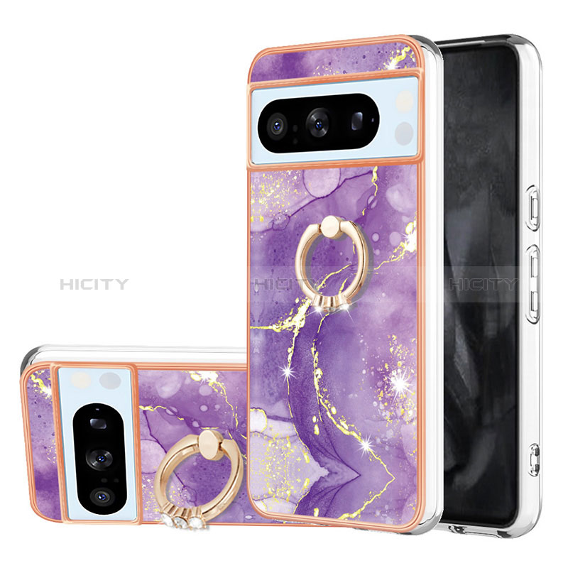 Custodia Silicone Gel Morbida Fantasia Modello Cover con Anello Supporto YB5 per Google Pixel 8 Pro 5G