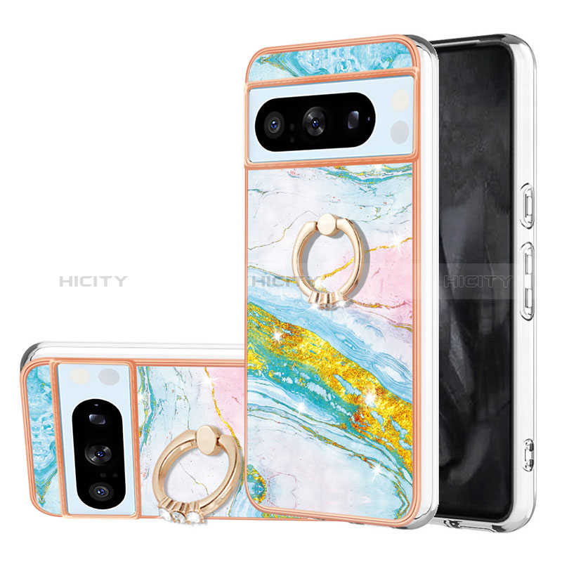 Custodia Silicone Gel Morbida Fantasia Modello Cover con Anello Supporto YB5 per Google Pixel 8 Pro 5G