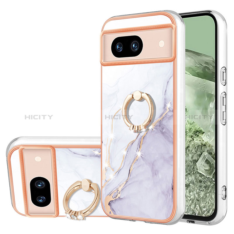 Custodia Silicone Gel Morbida Fantasia Modello Cover con Anello Supporto YB5 per Google Pixel 8a 5G