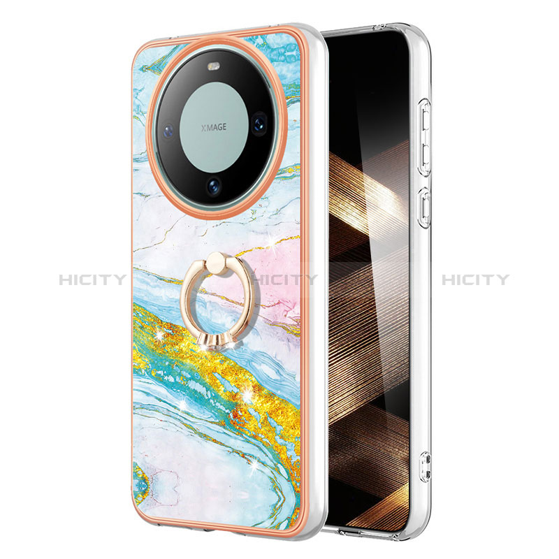 Custodia Silicone Gel Morbida Fantasia Modello Cover con Anello Supporto YB5 per Huawei Mate 60 Pro+ Plus