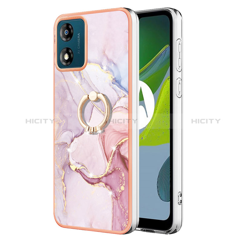 Custodia Silicone Gel Morbida Fantasia Modello Cover con Anello Supporto YB5 per Motorola Moto E13