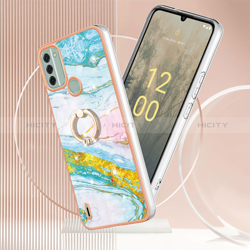 Custodia Silicone Gel Morbida Fantasia Modello Cover con Anello Supporto YB5 per Nokia C31