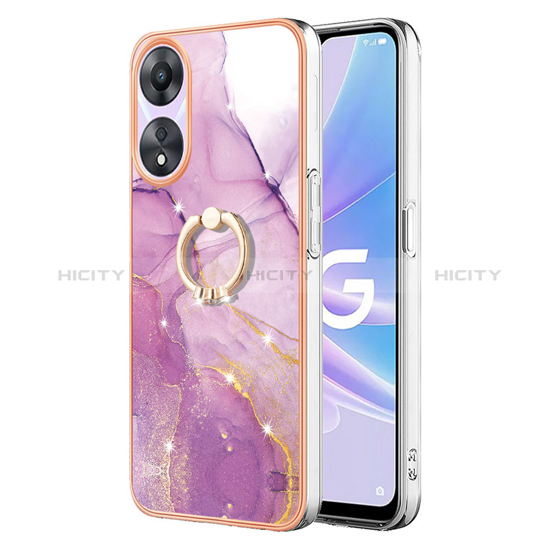 Custodia Silicone Gel Morbida Fantasia Modello Cover con Anello Supporto YB5 per Oppo A58 5G