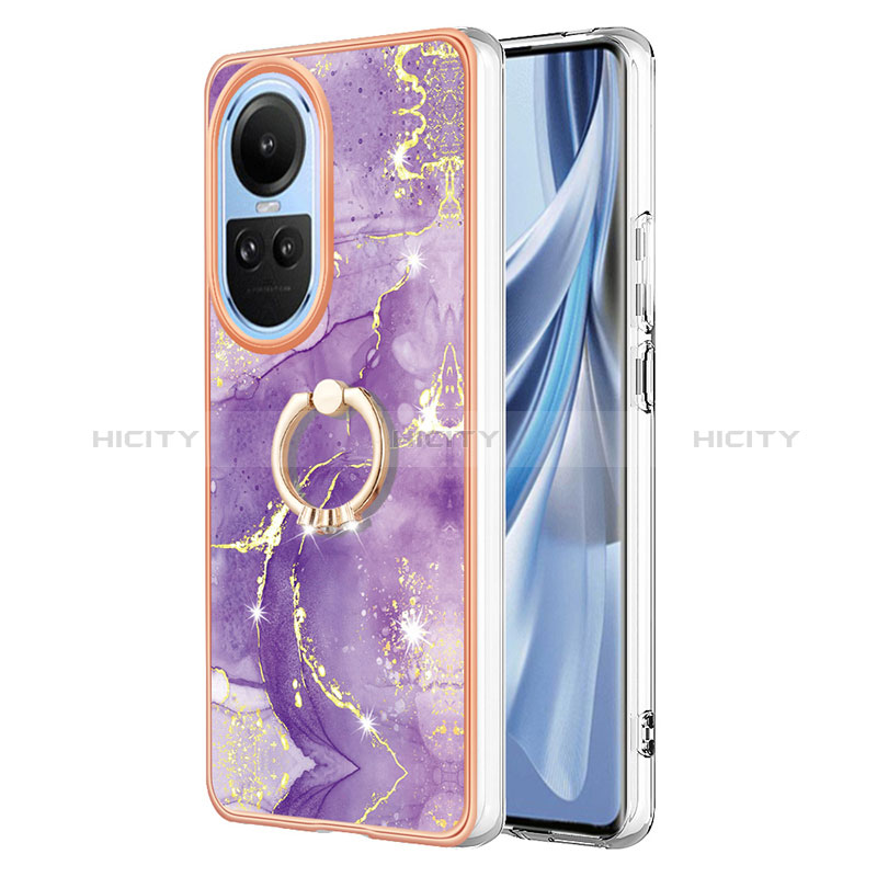 Custodia Silicone Gel Morbida Fantasia Modello Cover con Anello Supporto YB5 per Oppo Reno10 5G