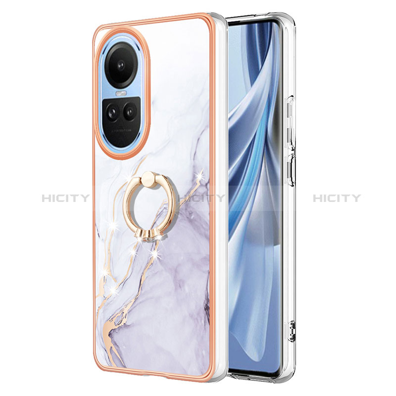 Custodia Silicone Gel Morbida Fantasia Modello Cover con Anello Supporto YB5 per Oppo Reno10 5G