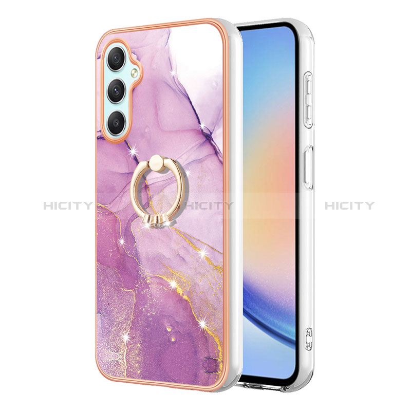 Custodia Silicone Gel Morbida Fantasia Modello Cover con Anello Supporto YB5 per Samsung Galaxy A24 4G