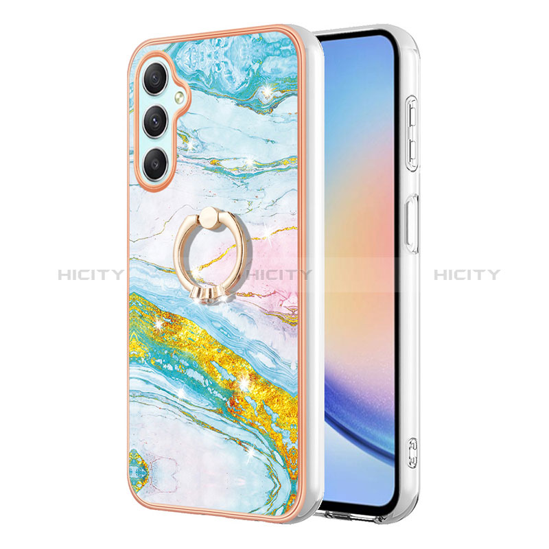 Custodia Silicone Gel Morbida Fantasia Modello Cover con Anello Supporto YB5 per Samsung Galaxy A24 4G