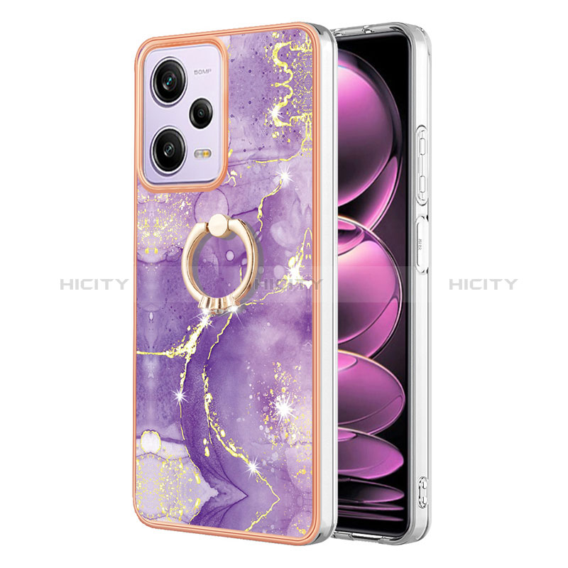 Custodia Silicone Gel Morbida Fantasia Modello Cover con Anello Supporto YB5 per Xiaomi Redmi Note 12 Pro 5G