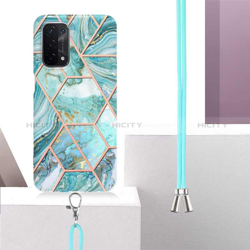 Custodia Silicone Gel Morbida Fantasia Modello Cover con Cinghia Cordino Mano Y01B per Oppo A74 5G