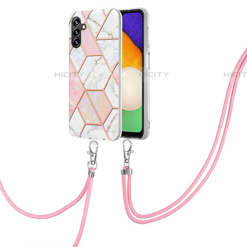 Custodia Silicone Gel Morbida Fantasia Modello Cover con Cinghia Cordino Mano Y01B per Samsung Galaxy A04s
