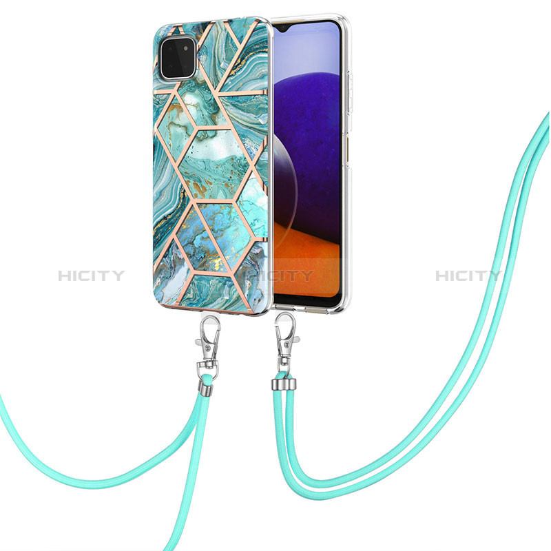 Custodia Silicone Gel Morbida Fantasia Modello Cover con Cinghia Cordino Mano Y01B per Samsung Galaxy A22s 5G