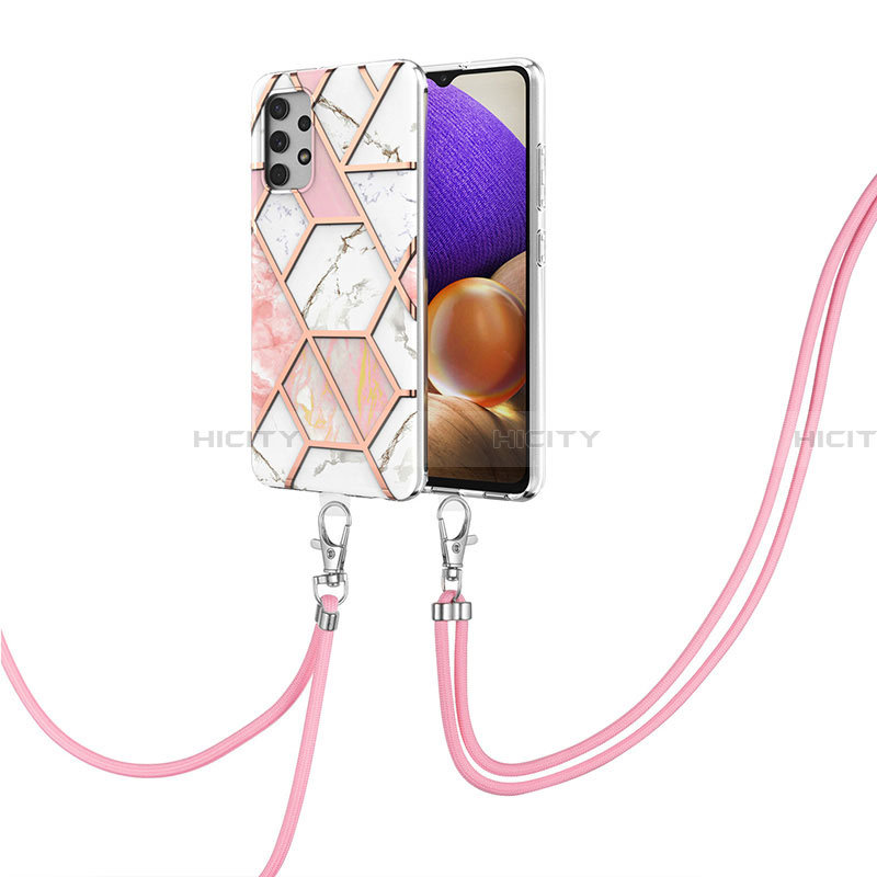 Custodia Silicone Gel Morbida Fantasia Modello Cover con Cinghia Cordino Mano Y01B per Samsung Galaxy A32 4G