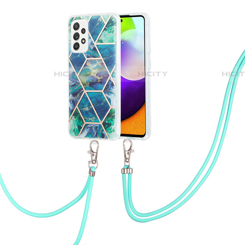 Custodia Silicone Gel Morbida Fantasia Modello Cover con Cinghia Cordino Mano Y01B per Samsung Galaxy A52 5G