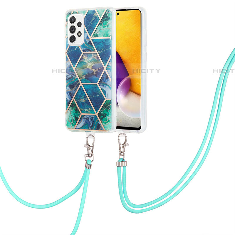 Custodia Silicone Gel Morbida Fantasia Modello Cover con Cinghia Cordino Mano Y01B per Samsung Galaxy A72 4G