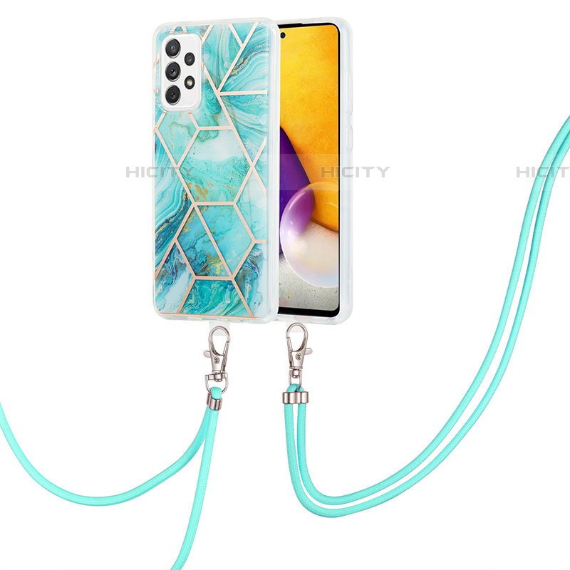 Custodia Silicone Gel Morbida Fantasia Modello Cover con Cinghia Cordino Mano Y01B per Samsung Galaxy A72 4G