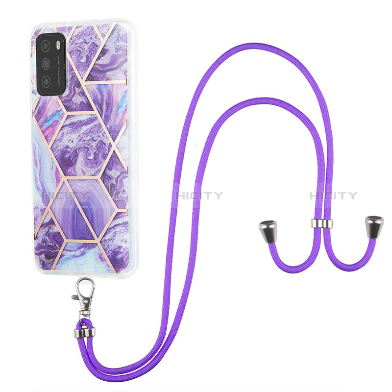 Custodia Silicone Gel Morbida Fantasia Modello Cover con Cinghia Cordino Mano Y01B per Xiaomi Poco M3