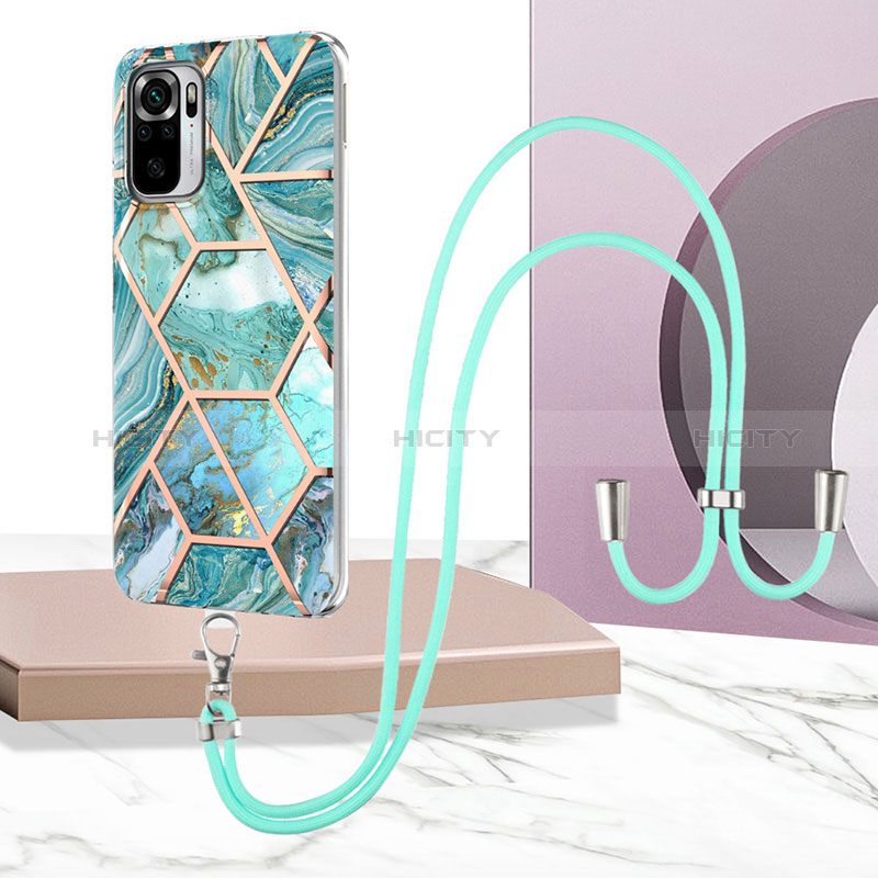 Custodia Silicone Gel Morbida Fantasia Modello Cover con Cinghia Cordino Mano Y01B per Xiaomi Redmi Note 10 4G