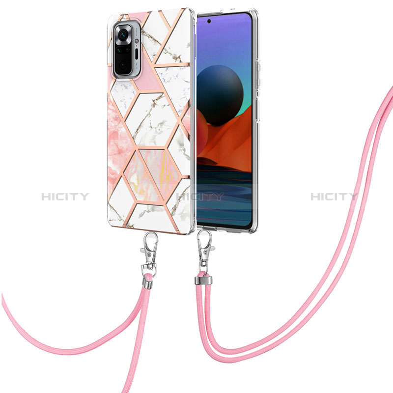 Custodia Silicone Gel Morbida Fantasia Modello Cover con Cinghia Cordino Mano Y01B per Xiaomi Redmi Note 10 Pro 4G