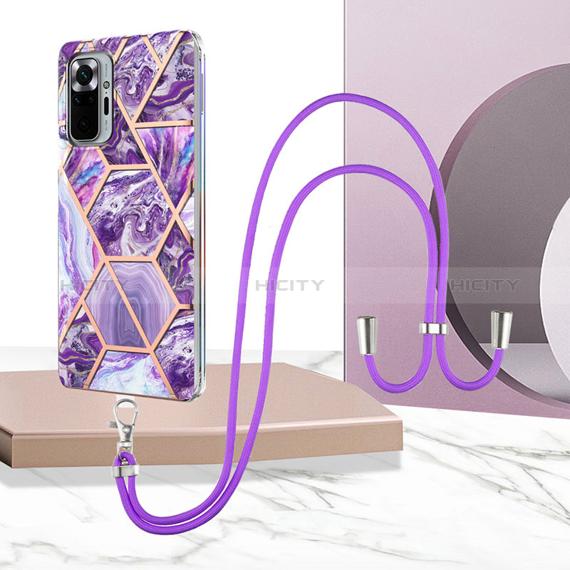 Custodia Silicone Gel Morbida Fantasia Modello Cover con Cinghia Cordino Mano Y01B per Xiaomi Redmi Note 10 Pro 4G