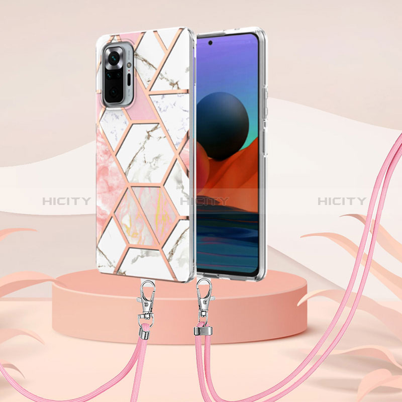 Custodia Silicone Gel Morbida Fantasia Modello Cover con Cinghia Cordino Mano Y01B per Xiaomi Redmi Note 10 Pro Max