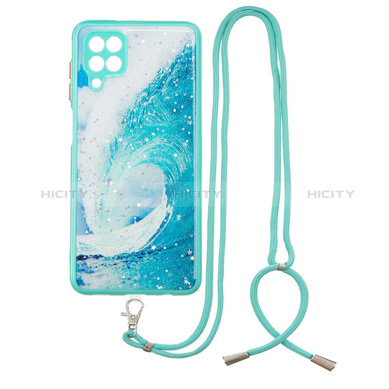 Custodia Silicone Gel Morbida Fantasia Modello Cover con Cinghia Cordino Mano Y01X per Samsung Galaxy A12