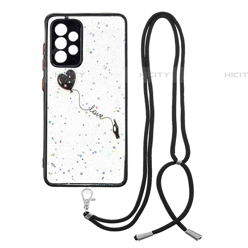 Custodia Silicone Gel Morbida Fantasia Modello Cover con Cinghia Cordino Mano Y01X per Samsung Galaxy A52 5G