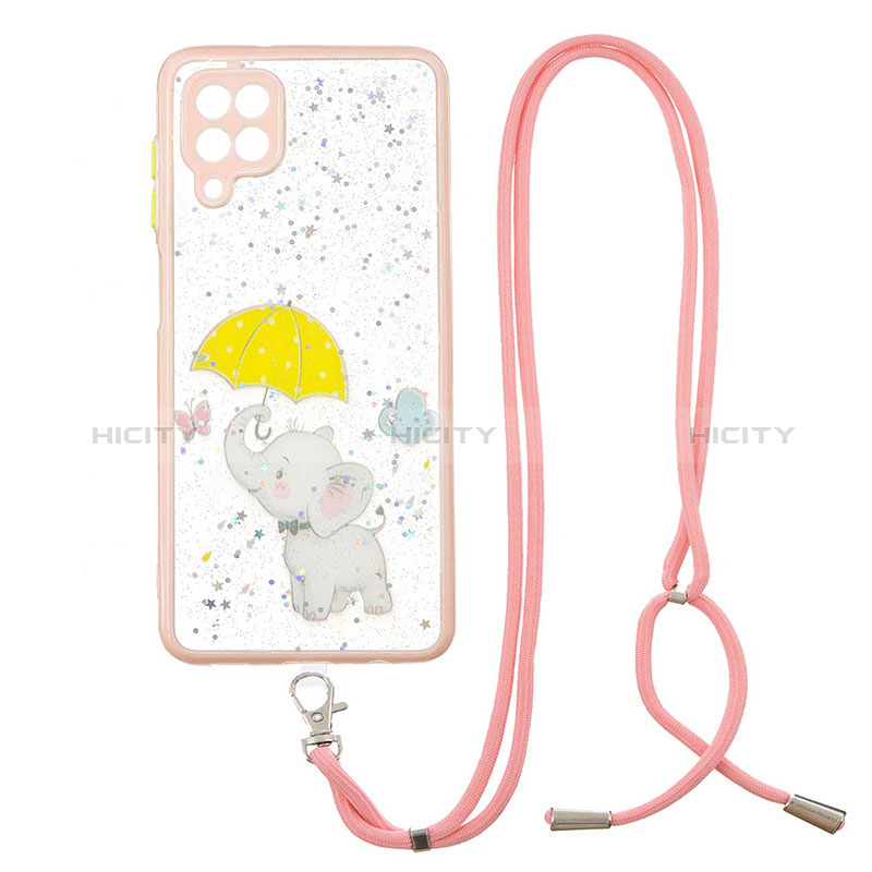 Custodia Silicone Gel Morbida Fantasia Modello Cover con Cinghia Cordino Mano Y01X per Samsung Galaxy M12