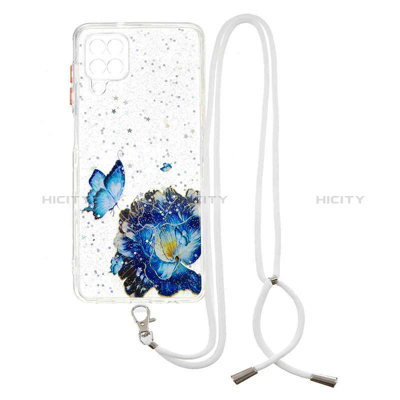 Custodia Silicone Gel Morbida Fantasia Modello Cover con Cinghia Cordino Mano Y01X per Samsung Galaxy M12