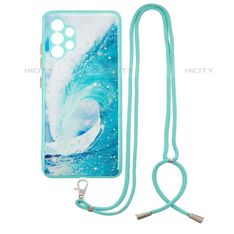 Custodia Silicone Gel Morbida Fantasia Modello Cover con Cinghia Cordino Mano Y01X per Samsung Galaxy M32 5G