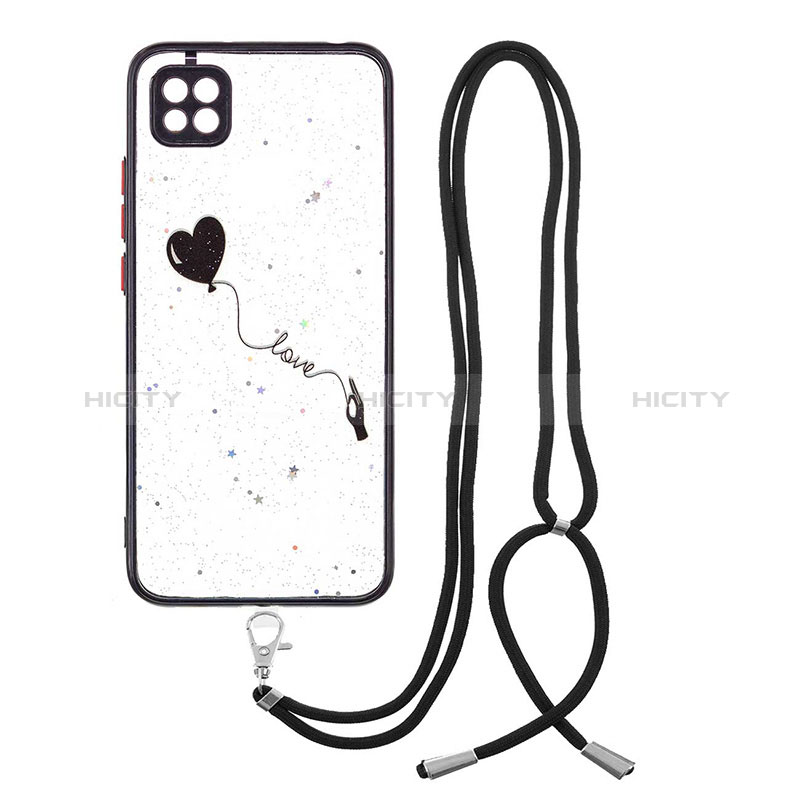 Custodia Silicone Gel Morbida Fantasia Modello Cover con Cinghia Cordino Mano Y01X per Xiaomi POCO C3 Nero