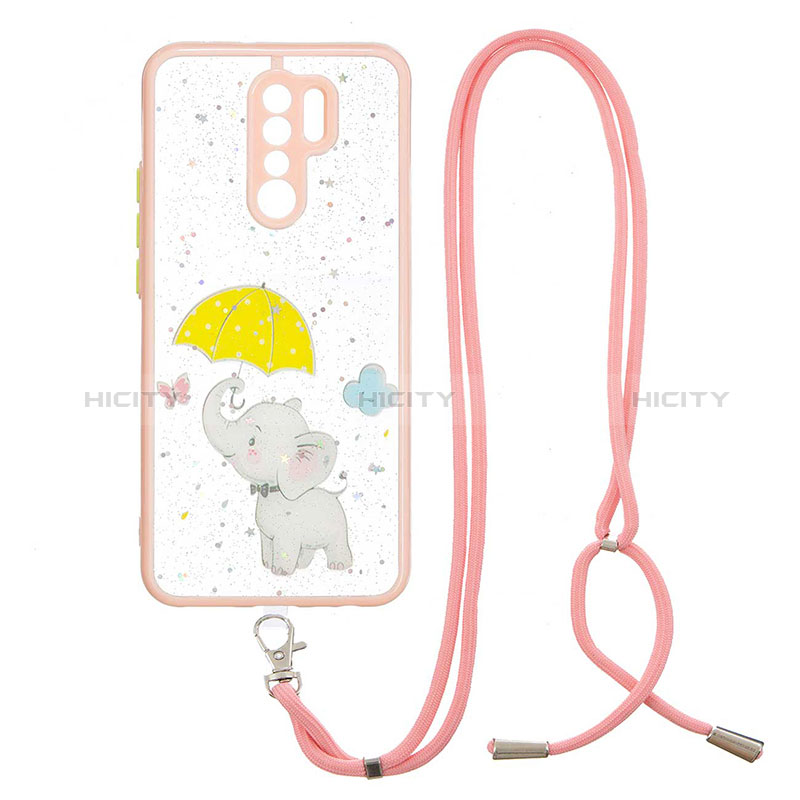 Custodia Silicone Gel Morbida Fantasia Modello Cover con Cinghia Cordino Mano Y01X per Xiaomi Poco M2