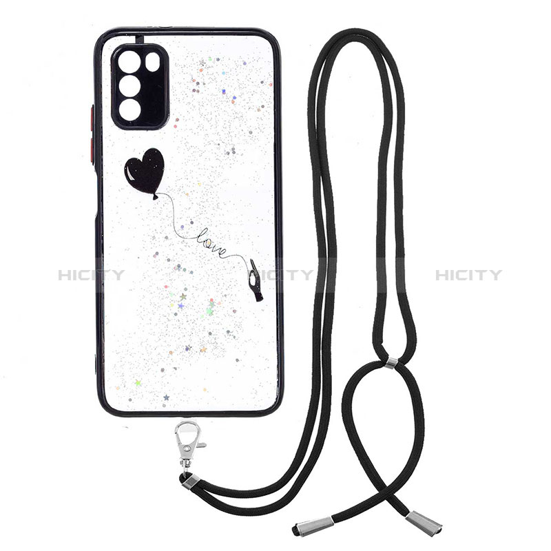 Custodia Silicone Gel Morbida Fantasia Modello Cover con Cinghia Cordino Mano Y01X per Xiaomi Poco M3