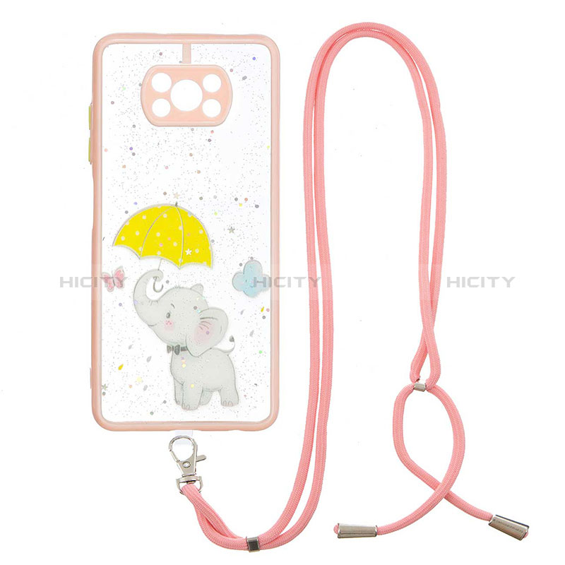 Custodia Silicone Gel Morbida Fantasia Modello Cover con Cinghia Cordino Mano Y01X per Xiaomi Poco X3