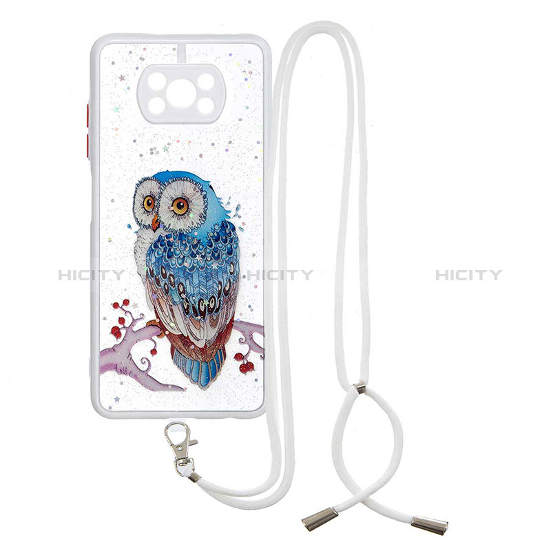 Custodia Silicone Gel Morbida Fantasia Modello Cover con Cinghia Cordino Mano Y01X per Xiaomi Poco X3 Multicolore