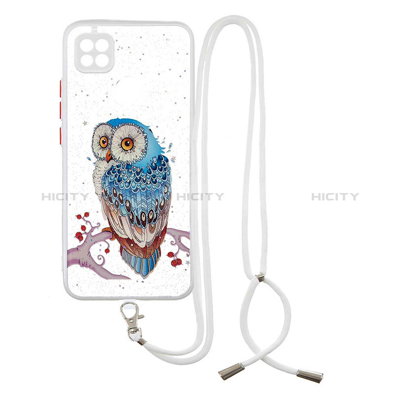 Custodia Silicone Gel Morbida Fantasia Modello Cover con Cinghia Cordino Mano Y01X per Xiaomi Redmi 9 Activ Multicolore