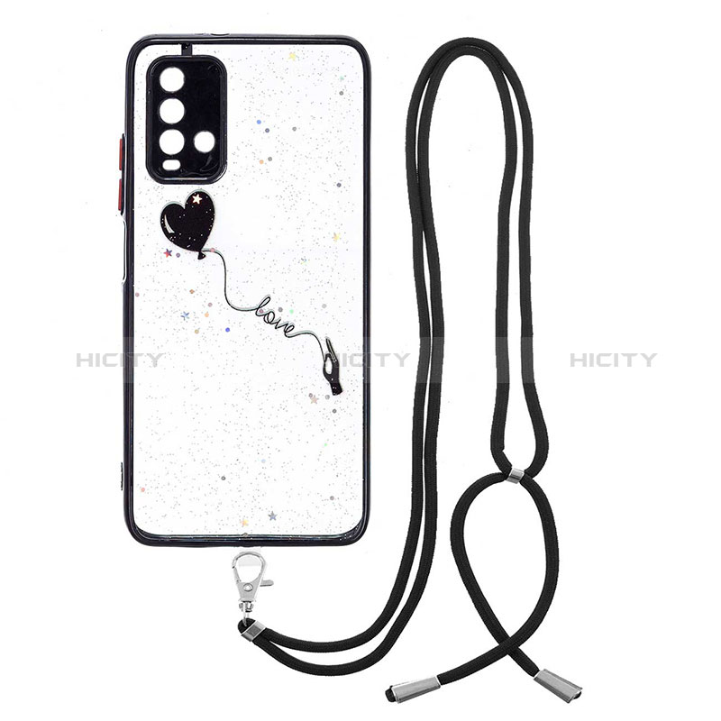 Custodia Silicone Gel Morbida Fantasia Modello Cover con Cinghia Cordino Mano Y01X per Xiaomi Redmi 9 Power