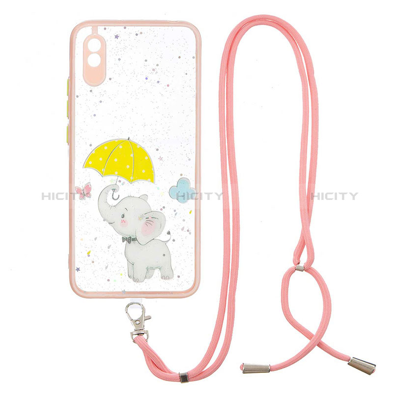 Custodia Silicone Gel Morbida Fantasia Modello Cover con Cinghia Cordino Mano Y01X per Xiaomi Redmi 9A