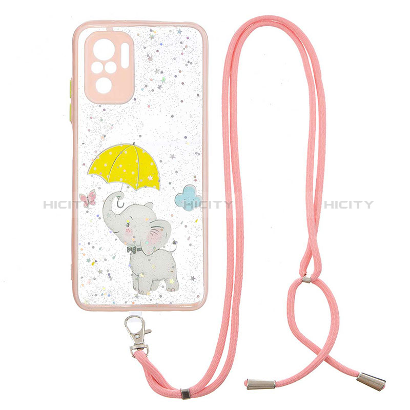 Custodia Silicone Gel Morbida Fantasia Modello Cover con Cinghia Cordino Mano Y01X per Xiaomi Redmi Note 10 4G