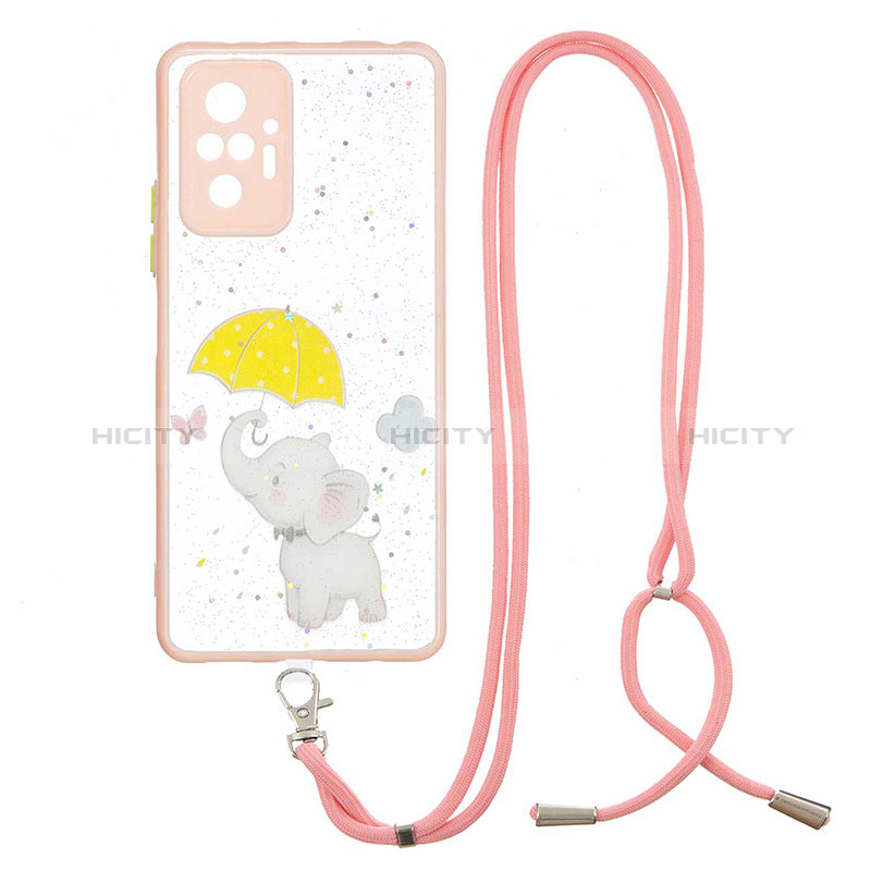 Custodia Silicone Gel Morbida Fantasia Modello Cover con Cinghia Cordino Mano Y01X per Xiaomi Redmi Note 10 Pro Max