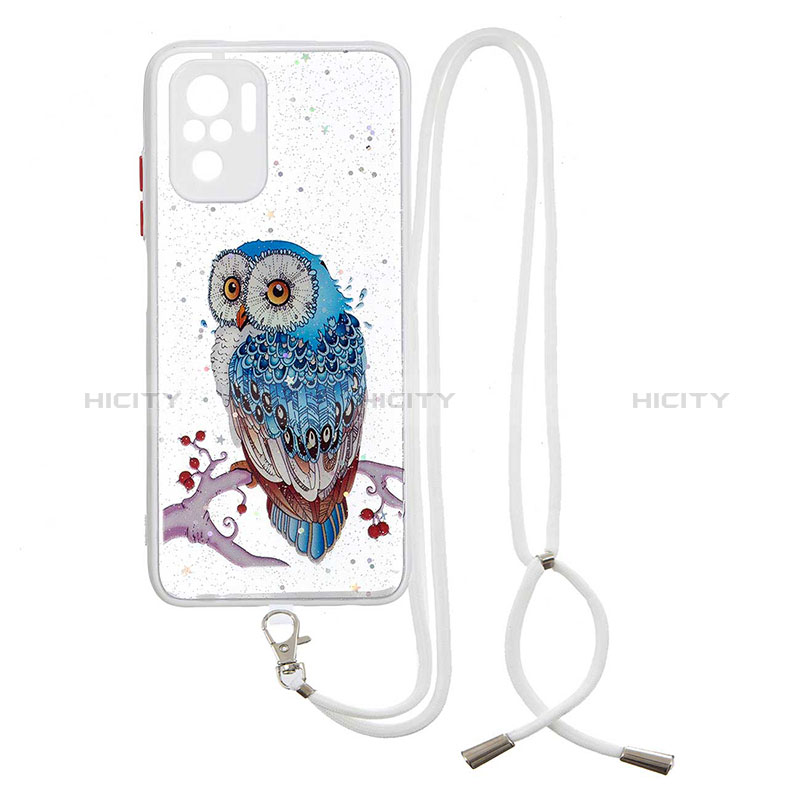 Custodia Silicone Gel Morbida Fantasia Modello Cover con Cinghia Cordino Mano Y01X per Xiaomi Redmi Note 10S 4G Multicolore