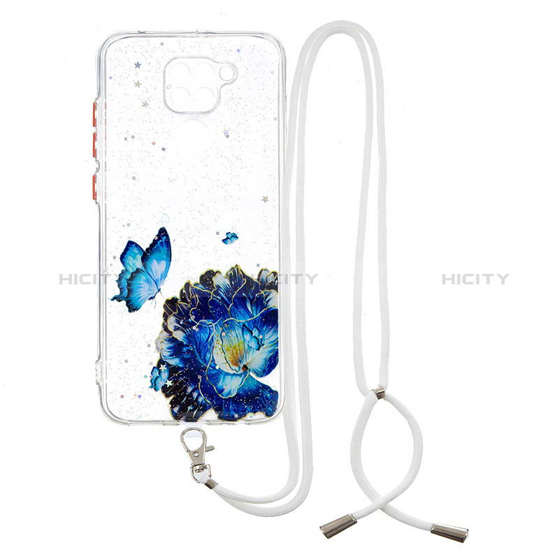 Custodia Silicone Gel Morbida Fantasia Modello Cover con Cinghia Cordino Mano Y01X per Xiaomi Redmi Note 9