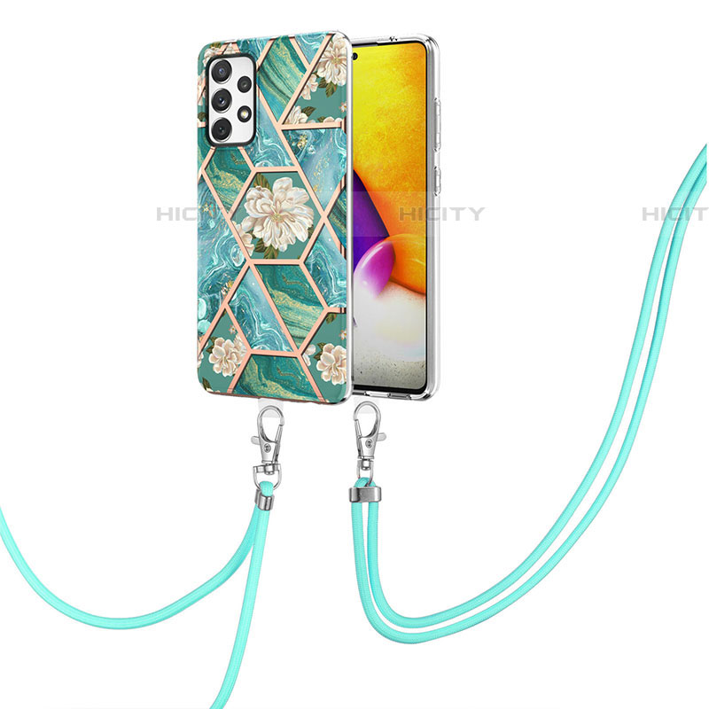 Custodia Silicone Gel Morbida Fantasia Modello Cover con Cinghia Cordino Mano Y02B per Samsung Galaxy A72 4G