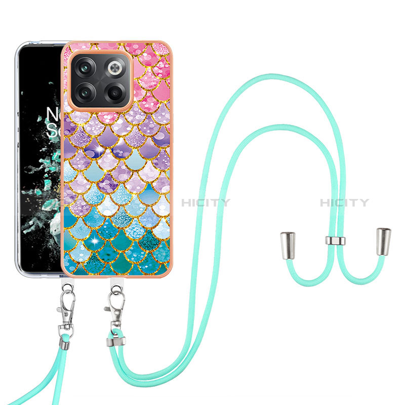 Custodia Silicone Gel Morbida Fantasia Modello Cover con Cinghia Cordino Mano Y03B per OnePlus 10T 5G