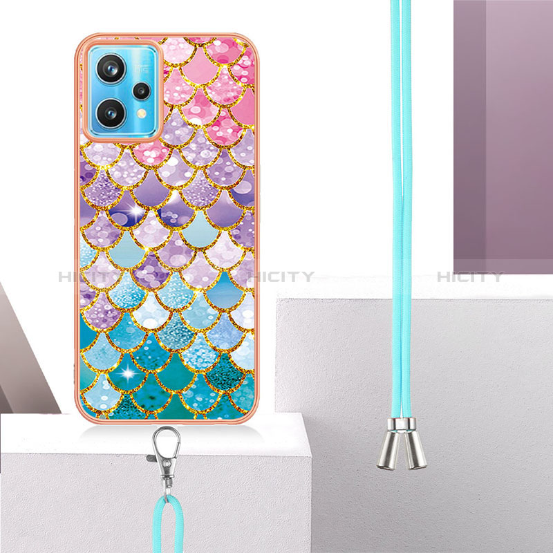 Custodia Silicone Gel Morbida Fantasia Modello Cover con Cinghia Cordino Mano Y03B per Realme Narzo 50 Pro 5G