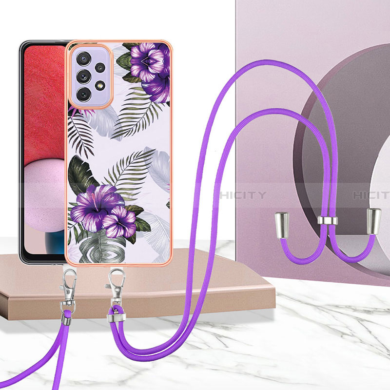 Custodia Silicone Gel Morbida Fantasia Modello Cover con Cinghia Cordino Mano Y03B per Samsung Galaxy A13 4G