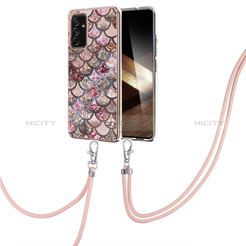 Custodia Silicone Gel Morbida Fantasia Modello Cover con Cinghia Cordino Mano Y03B per Samsung Galaxy A15 4G
