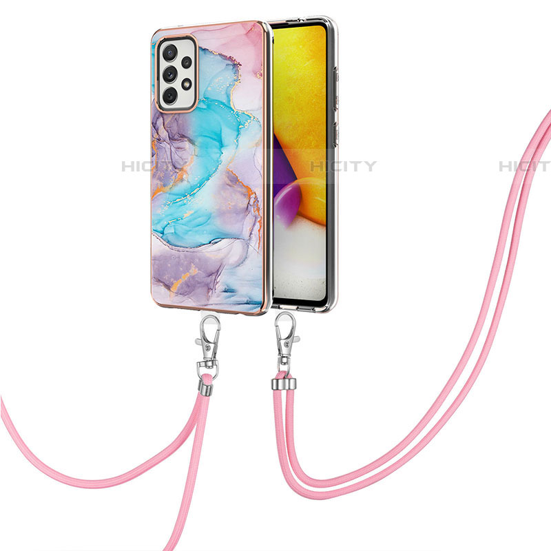 Custodia Silicone Gel Morbida Fantasia Modello Cover con Cinghia Cordino Mano Y03B per Samsung Galaxy A72 5G