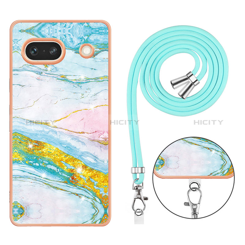 Custodia Silicone Gel Morbida Fantasia Modello Cover con Cinghia Cordino Mano Y05B per Google Pixel 7a 5G