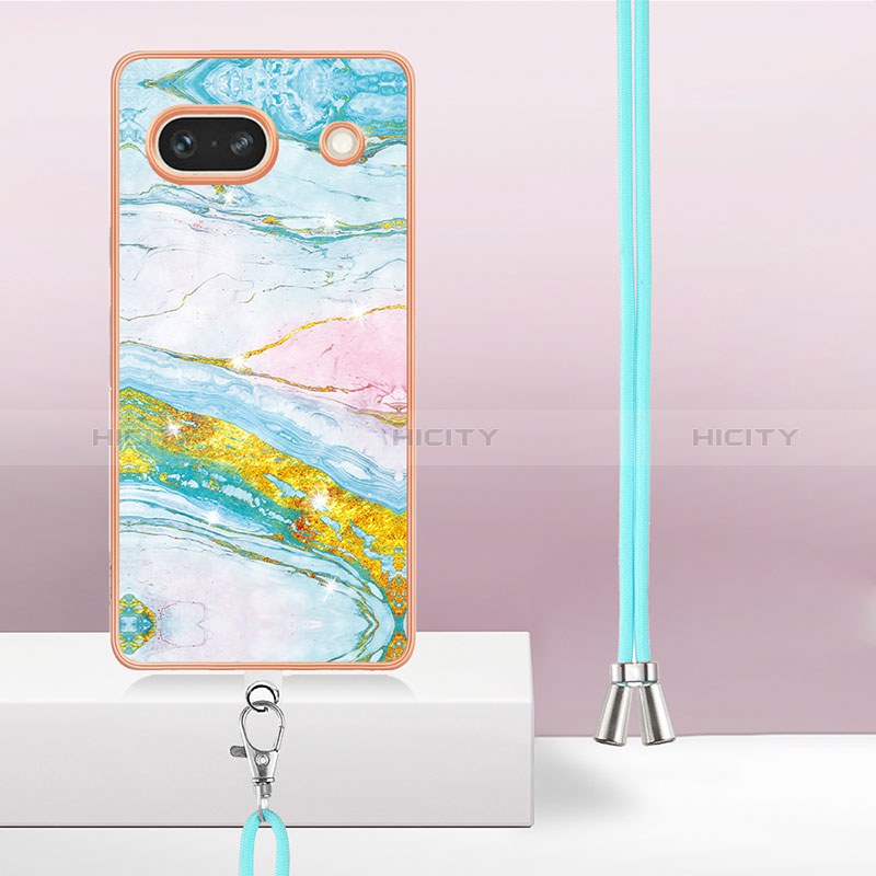 Custodia Silicone Gel Morbida Fantasia Modello Cover con Cinghia Cordino Mano Y05B per Google Pixel 7a 5G