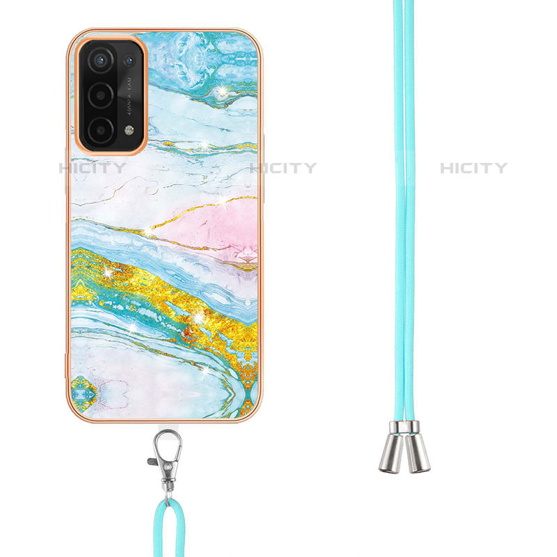 Custodia Silicone Gel Morbida Fantasia Modello Cover con Cinghia Cordino Mano Y05B per Oppo A93 5G